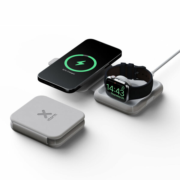 Xtorm Foldable Wireless Travel Charger 2in1 Grey Neu