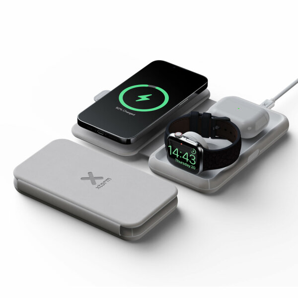 Xtorm Foldable Wireless Travel Charger 3in1 Grey Neu