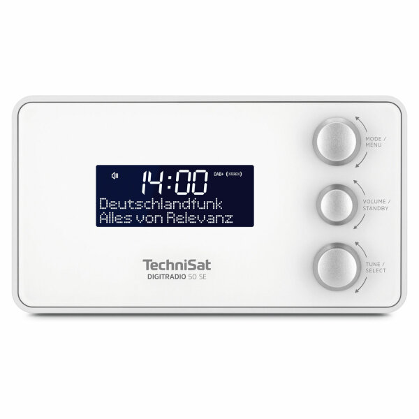 TechniSat DIGITRADIO 50 SE DAB+/UKW Uhrenradio mit LCD-Display Weiß Wie Neu